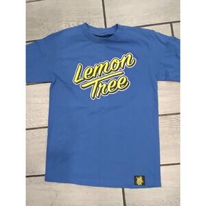 Lemon Life Lemon Tree Graphic T-Shirt Mens Small Blue Short Sleeve Santa Cruz CA